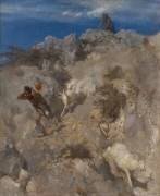 Pan frightens a shepherd (Arnold Böcklin) - Muzeo.com