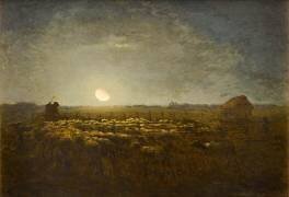 Parc à moutons, clair de lune (Jean-François Millet) - Muzeo.com