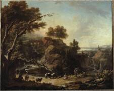 Paysage au soleil couchant (Jacques Nicolas Juliart) - Muzeo.com