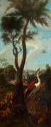 Paysage avec grues, poules d'eau, écureuil (Christophe Huet) - Muzeo.com
