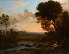 Paysage avec Pâris et Oenone, dit Le Gué (Claude Gellée) - Muzeo.com