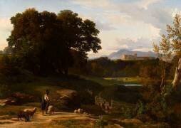 Paysage d'Italie : Lungezza (environs de Rome) (Jean Achille Benouville) - Muzeo.com