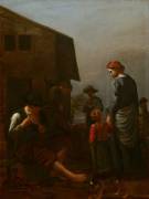 Peasant family with man removing fleas from himself (Michael Sweerts) - Muzeo.com