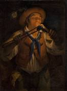 Peasant lighting a candle with an ember (Angelo Inganni) - Muzeo.com