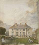Personnages sur une pelouse devant un pavillon de chasse (Louis Nicolas van Blarenberghe) - Muzeo.com