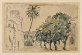 Place San Lorenzo à Séville (Eugène Delacroix) - Muzeo.com