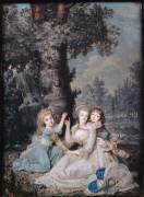 Portrait de Marie-Antoinette (1755-1793) et ses enfants au pied d'un arbre (François Dumont the Elder) - Muzeo.com
