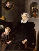 Portrait d'une femme âgée de 40 ans et d'un enfant (Cornelis de Visscher) - Muzeo.com