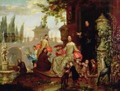 Portrait of a Family in a Garden (Jan van Kessel) - Muzeo.com