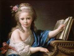 Portrait présumé de Joséphine, fille de Bergeret de Grancourt, touchant le piano-forte (Louis Jean François Lagrenée) - Muzeo.com