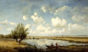 Prairies et marais de Corsept, à l'embouchure de la Loire, au mois d'août (Charles Leroux) - Muzeo.com