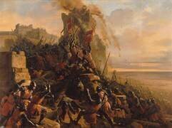 Prise de l'île de Rhodes par les chevaliers de l'ordre des Hospitaliers de Saint-Jean de Jérusalem (Eloi Firmin Féron) - Muzeo.com