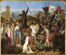Procession des croisés conduits par Pierre l'Ermite et Godefroy de Bouillon (Jean Victor Schnetz) - Muzeo.com
