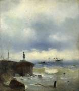 Pushkin Looking at the Black Sea (Ivan Aivazovsky) - Muzeo.com