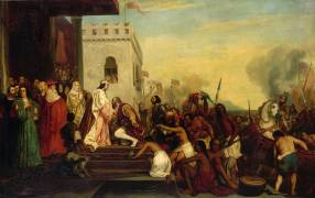 Réception de Christophe Colomb par la Cour d'Espagne à Barcelone (1493) (Joseph Nicolas Robert-Fleury) - Muzeo.com