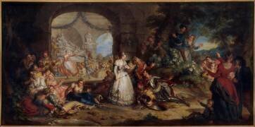 Roland apprend par les bergers la perfidie d'Angélique (Charles-Antoine Coypel) - Muzeo.com