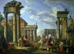 Roman Ruins with a Prophet (Giovanni Paolo Pannini) - Muzeo.com