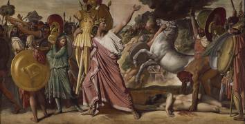 Romulus, vainqueur d'Acron, porte les dépouilles opimes au temple de Jupiter (Jean-Auguste-Dominique Ingres) - Muzeo.com