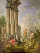 Ruins with Saint Paul preaching (Giovanni Paolo Pannini) - Muzeo.com