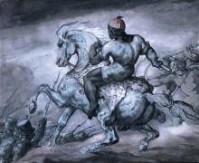 Scene from the Colonial War: A man on a Rearing Horse (Théodore Géricault) - Muzeo.com