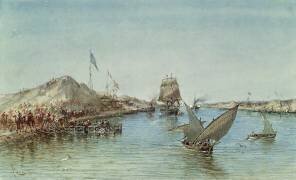Shipping on the Suez Canal (Edouard Riou) - Muzeo.com