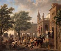 S.M. l'Impératrice en voyage reçoit un courrier qui lui apprend la nouvelle d'une victoire (Nicolas Antoine Taunay) - Muzeo.com