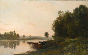 Soleil levant, bords de l'Oise (Charles-François Daubigny) - Muzeo.com