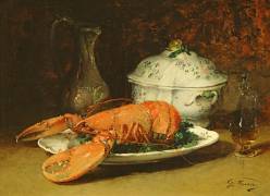 Still Life with a Lobster and a Soup Tureen (Guillaume Fouace) - Muzeo.com