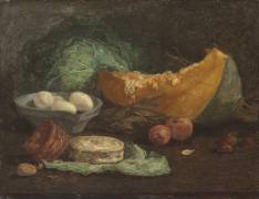 Still life with eggs and pumpkin (Eugène Boudin) - Muzeo.com