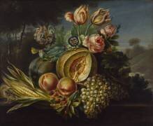 Still Life with Fruit and Flowers (Cornelius de Beet) - Muzeo.com