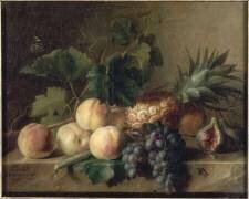 Nature morte aux pêches et à l'ananas (Cornelius van Spaendonck) - Muzeo.com