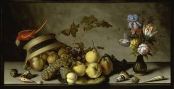 Still Life with Pears, Peaches and Apples on a Tin Plate (Balthasar van der Ast) - Muzeo.com