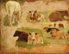 Study of Cows (Eugène Boudin) - Muzeo.com