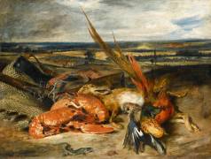 Tableau de nature morte dit Nature morte au homard (Eugène Delacroix) - Muzeo.com