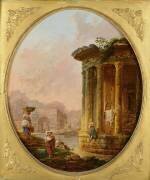 Temple of Vesta and the Arch of Janus Quadrifons (Hubert Robert) - Muzeo.com