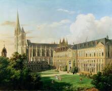 The Abbey Church of Saint-Denis and the School of the Legion of Honour in 1840 (Aline Clement) - Muzeo.com