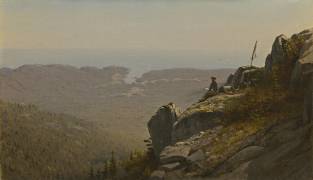 The Artist Sketching at Mount Desert (Sanford Robinson Gifford) - Muzeo.com