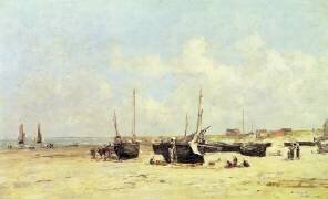 The Beach at Low Tide (Eugène Boudin) - Muzeo.com
