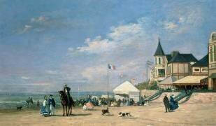 The Beach at Trouville (Eugène Boudin) - Muzeo.com