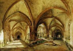 The Cloisters of St. Wandrille (Eugène Isabey) - Muzeo.com