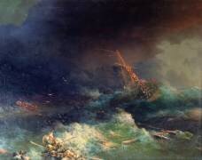The Disaster of the Liner Ingermanland at Skagerrake near Norway on August 30th (Ivan Aivazovsky) - Muzeo.com