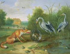 The Heron and the Fox (Jan van Kessel) - Muzeo.com