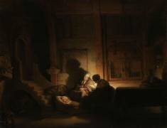 The Holy Family at Night (Rembrandt) - Muzeo.com