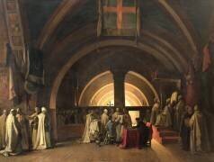 The Inauguration of Jacques de Molay into the Order of Knights Templar in 1295 (François-Marius Granet) - Muzeo.com