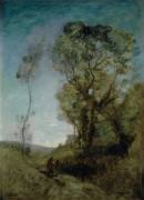 The Italian villa behind the pines (Jean-Baptiste Camille Corot) - Muzeo.com