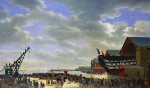 The Launch of 'Le Friedland' at Cherbourg (Antoine Chazal) - Muzeo.com