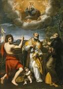 The Madonna of Loreto Appearing to St. John the Baptist, St. Eligius, and St. Anthony Abbot (Domenichino) - Muzeo.com