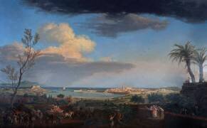 The port of Antibes in Provence seen from the coast of the earth (Joseph Vernet) - Muzeo.com