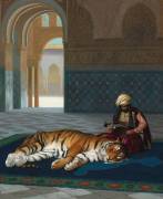 The Tiger and the Guardian (Jean-Léon Gérôme) - Muzeo.com