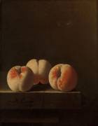 Three Peaches on a Stone Plinth (Adriaen Coorte) - Muzeo.com
